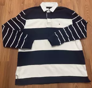 Tommy Hilfiger Shirt Mens Large Rugby Colorblock Quilted Collar - Picture 1 of 15