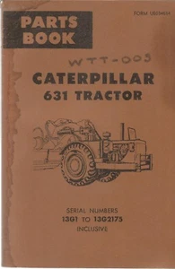 Caterpillar Cat 631 Scraper Serial No. 13G1 to 13G2175 Parts Manual  - Picture 1 of 1