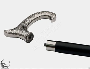 Solid Brass Chrome Finish derby head handle black wooden walking stick designer - Picture 1 of 9