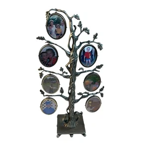 Burnes of Boston Family Tree Stand 14 Photo Picture Frame Silver Pewter-tone - Picture 1 of 2