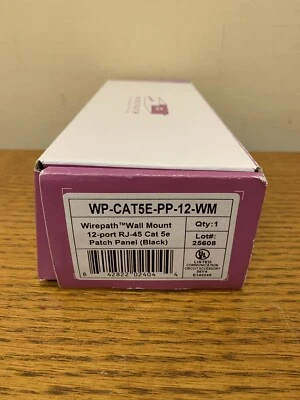 Wirepath WP-CAT5E-PP-12 / 12-Port RJ-45 Cat 5e Patch Panel BLACK - FREE SHIPPING - Image 1 of 2