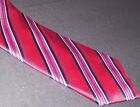 Tasso Elba Spa Mens Tie Suit Neck Tie Textured Red Stripe 58"L 3.75"W 100% Silk