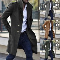 markenlos herbst herren winter stehkragen militär trenchcoat slim jacke markenlos herbst herren winter stehkragen militär trenchcoat slim jacke