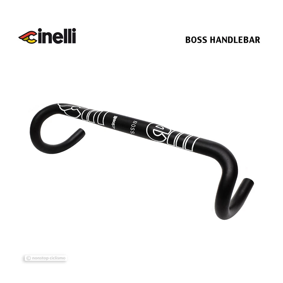 Manillar de aleación Cinelli BOSS 31,8 Road/Fixie Drop Bar: NEGRO 40/42/44 CM Foto 1 de 1