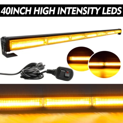 Colight 40" Cob Led Emergency Warning Hazard Flash Strobe Beacon Light Bar Amber - Image 1 of 4