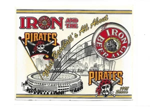 IRON CITY BEER LABEL PIRATES 1998 SEASON CAN Label Sticker-3.25X4" - Picture 1 of 1