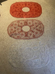 Handmade Christmas Plant / Tree Skirts Or Bibs Ecru Sequins Beads - Picture 1 of 13
