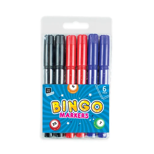 6 Pack Bingo Dabbers  Markers Multi-Coloured Pens For Bingo Tickets UK STOCK - Image 1 of 1
