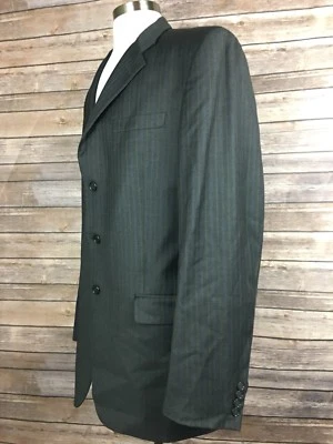 Hickey Freeman Mens 42L Pinstriped Worsted Wool 3 Button Sport Coat Blazer USA C - Image 1 of 4