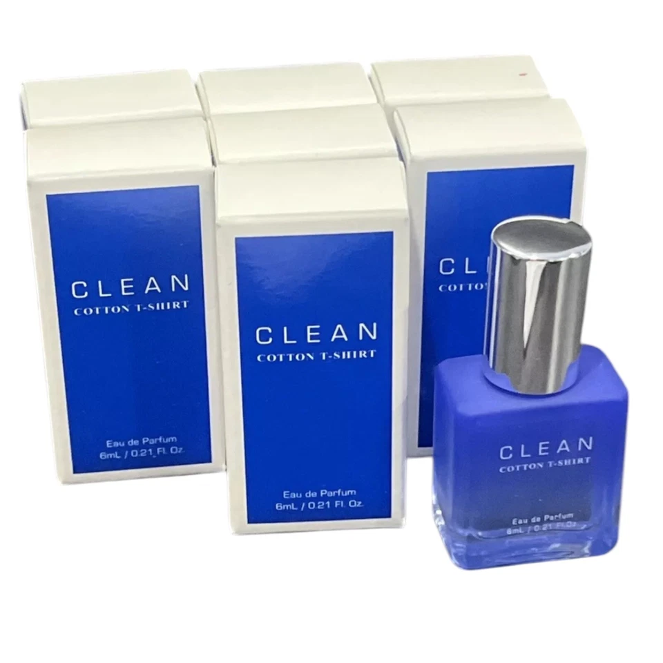 Camiseta Algodón Limpio Eau De Parfum 0.21 OZ Viaje Splash Lote De 7 Foto 1 de 3