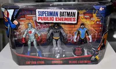 Raro SUPERMAN BATMAN Public Enemies paquete de 3 - 4" CAPTAIN ATOM / BLACK LIGHTNING Foto 1 de 4