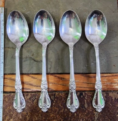 👌4 CUCHARAS VANESSA/FRANCESCA PLATEADAS/SOPA OVALADA MEDIADOS DE SIGLO c1965🥣  Foto 1 de 4