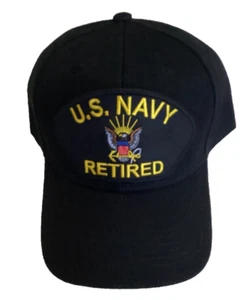 Gorra de bola militar retirada de la Marina de los Estados Unidos - negra - Imagen 1 de 1