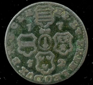 1752 BELGIUM LIEGE John Theodore 2 Liards - GREAT CONDITION  - Picture 1 of 2