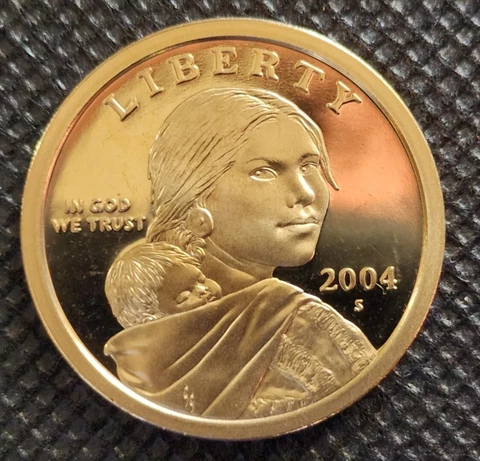 2004 S Proof Sacagawea Dollar Coin - From a Proof Set - Free Shipping Cover