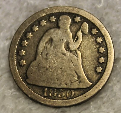 seated liberty dime 1850 - Image 1 of 2