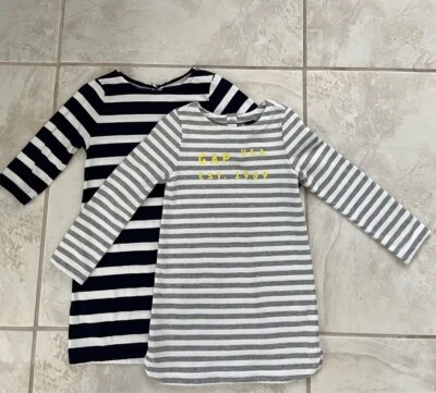 Baby Gap Girls Dresses Lot Of 2 Size 3 - 4 Toddler Stripes Excellent - Image 1 of 4