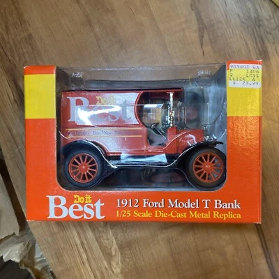 Ertl Do It Best 1912 Ford Model T Bank 1/25 Scale Die-Cast Metal Replica New - Image 1 of 2