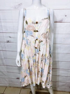 Vestido para mujer Torrid rosa claro floral callis botón alto bajo talla 2 sin mangas - Imagen 1 de 9