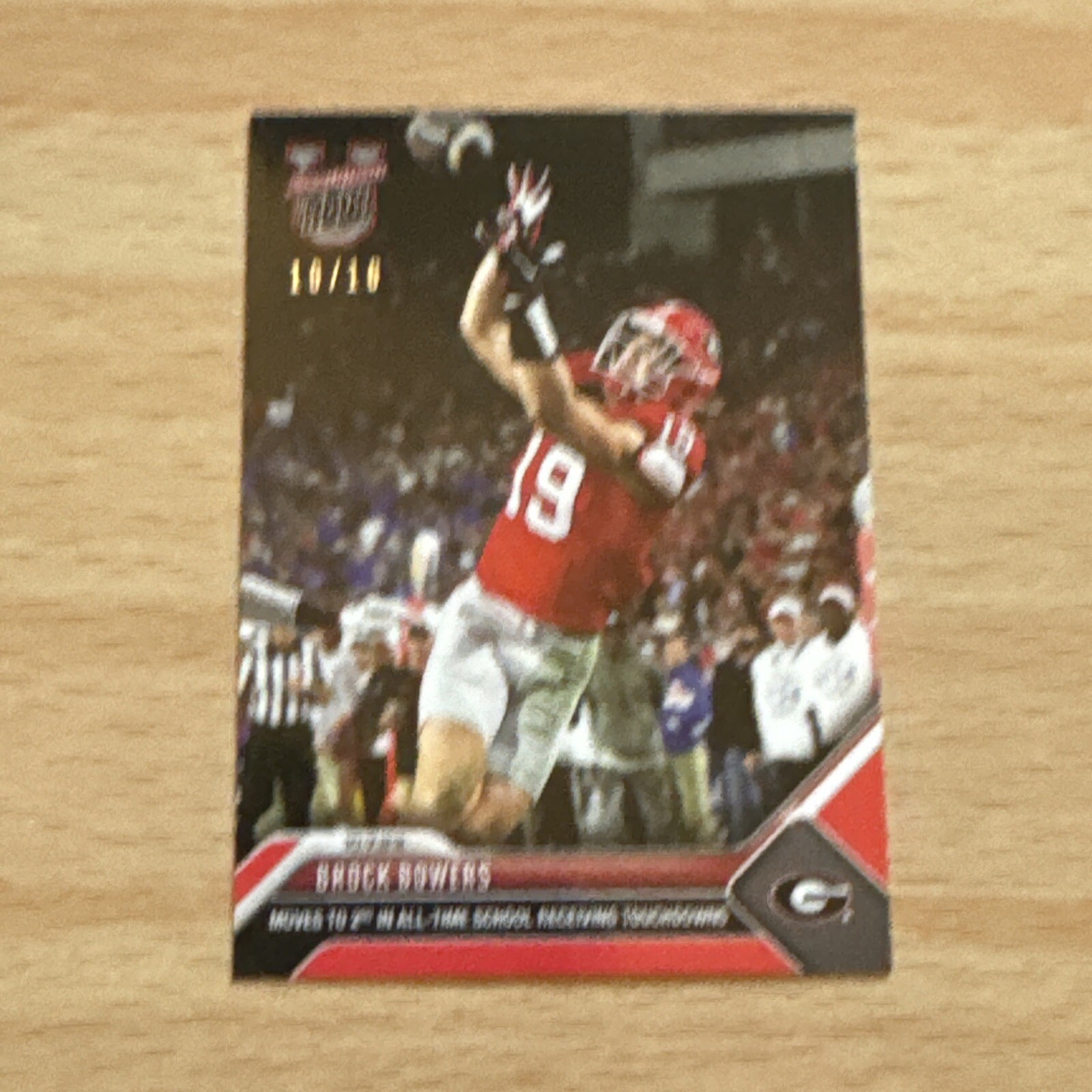 2023 NCAA BOWMAN U TOPPS NOW 13 BROCK BOWERS GEORGIA PRE ROOKIE XRC RED 10/10