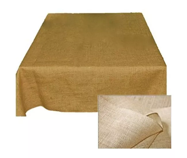 Tablecloth Burlap Natural Square 60 Inch By Broward Linens - Image 1 of 3