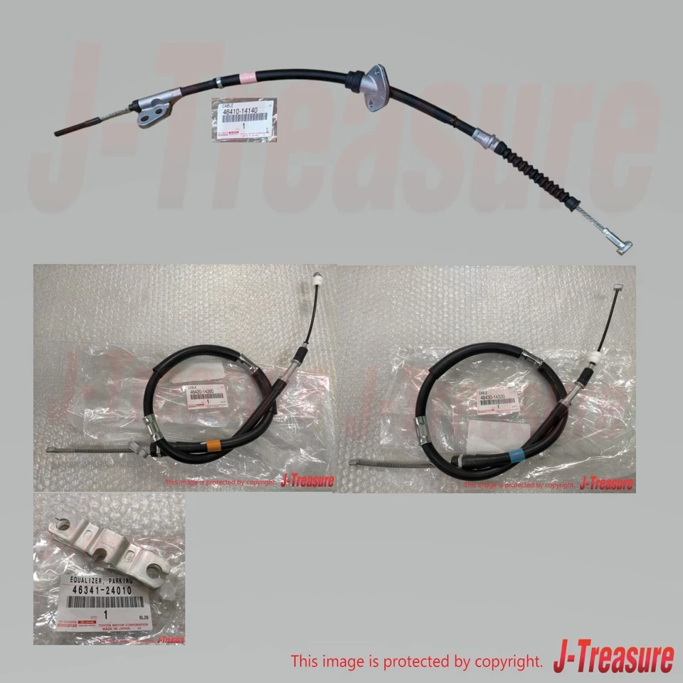 TOYOTA SUPRA JZA80L 93-98 Genuine Parking Brake Cable Assy  & Equalizer Set OEM - Image 1 of 4