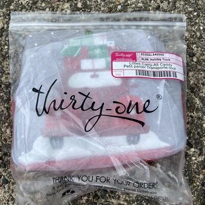 Camión de vacaciones Thirty One 31 Littles Carry All Caddy gris rojo camión Navidad Foto 1 de 4