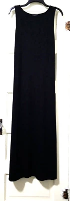 J Jill Wearever LONG Sleeveless Jersey TRAVEL Dress Medium Black Pleated Back - Image 1 of 4