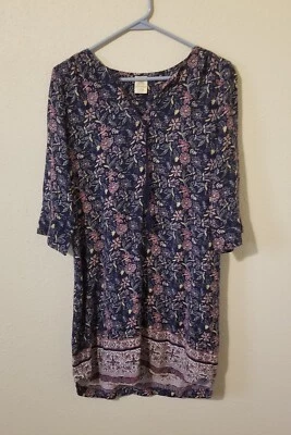 Vestido De Colección Para Mujer Desteñido Gloria Talla S Cottagecore Vaquera Bohemio Azul Rojo Floral  Foto 1 de 4