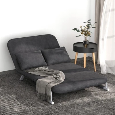 HOMCOM Doppelsofa mit Armlehne Schlafsessel Gästebett Klappbett Chaiselongue - Bild 1 von 4