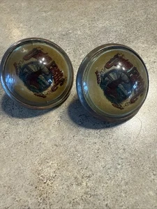 Bridle Rosette's Union Pacific Railroad adv 2 in brass and glass - Picture 1 of 4