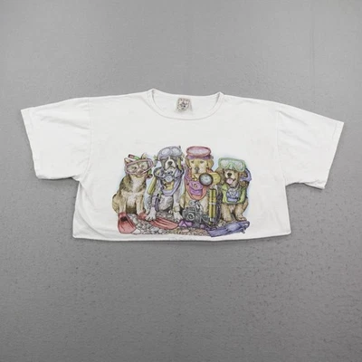 Camisa recortada vintage estampados de colas para mujer de gran tamaño para perros de buceo años 90 Foto 1 de 4