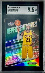 2014-15 Prizm LeBron James Argento SGC 9,5 Rappresentanti Rifrattore SP #9 Gemma - Foto 1 di 12