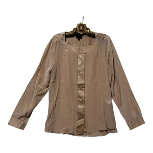 Banana Republic RUHIGE LUXUS nude Seide Billowy klassische Bluse Damen Large - Bild 1 von 7