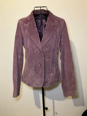 Dorothy Perkins Real Suede Blazer Jacket UK 12 / EU 40 - Plum/Mauve Y2K vintage - Image 1 of 4