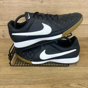 Nike Football Boots Men’s Size UK 11 Tiempo Classic Black White Indoor Futsal - Picture 1 of 12