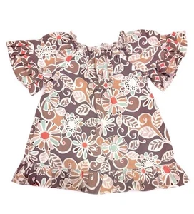 Smartie Britches Girls' Floral Smocked Dress Brown Size 6 Spring Casual - Picture 1 of 6