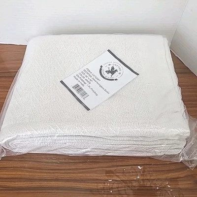 Manta térmica de espiga Oxford 66” x 90” tamaño doble blanca 100 % algodón Foto 1 de 4