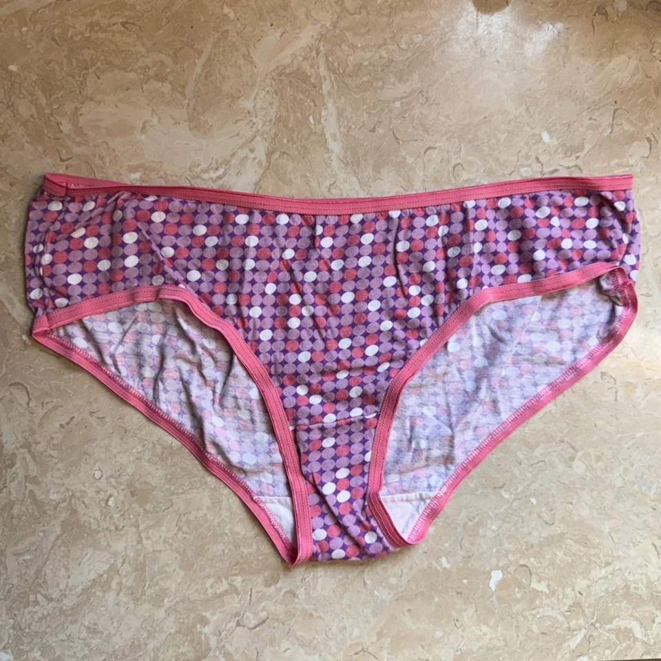 Braguita de algodón con lunares rosa púrpura Fruit of the Loom 9 grande nueva sin etiquetas Foto 1 de 2