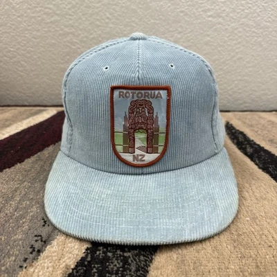 Rotorua New Zealand Hat Cap Strapback Blue Corduroy Vintage Yupoong  - Image 1 of 4