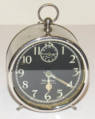 Reloj despertador antiguo Westclox Jack l'Lantern FUNCIONA cuerda Art Deco hecho en EE. UU. Foto 1 de 4