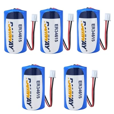 5PCS 3.6V 1900mAh ER34615 Non-rechargeable Battery with White Plug - Image 1 of 3
