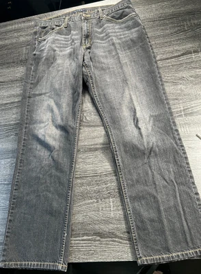 Pantalones de mezclilla para hombre Three 21 W36 L32 pierna recta gris clásico informal Foto 1 de 2