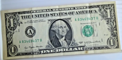 1977 $1 One Dollar ~ Federal Reserve Note ~ Boston ~ A 83469437 B - Image 1 of 2