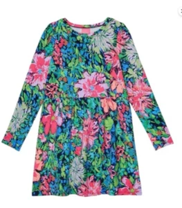 girls lilly pulitzer tiegan dress size 8-10 Large multi festive fantasy print - Picture 1 of 3
