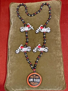 Harley Davidson "Love to Ride" 23" Perlen Karneval Halskette - Bild 1 von 5