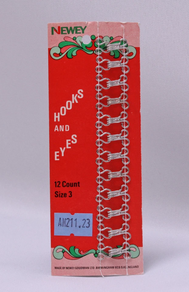 Newey Ganchos y Ojos 12 Unidades Talla 3 Sujetadores de Prendas Plateados M211.23 Foto 1 de 1