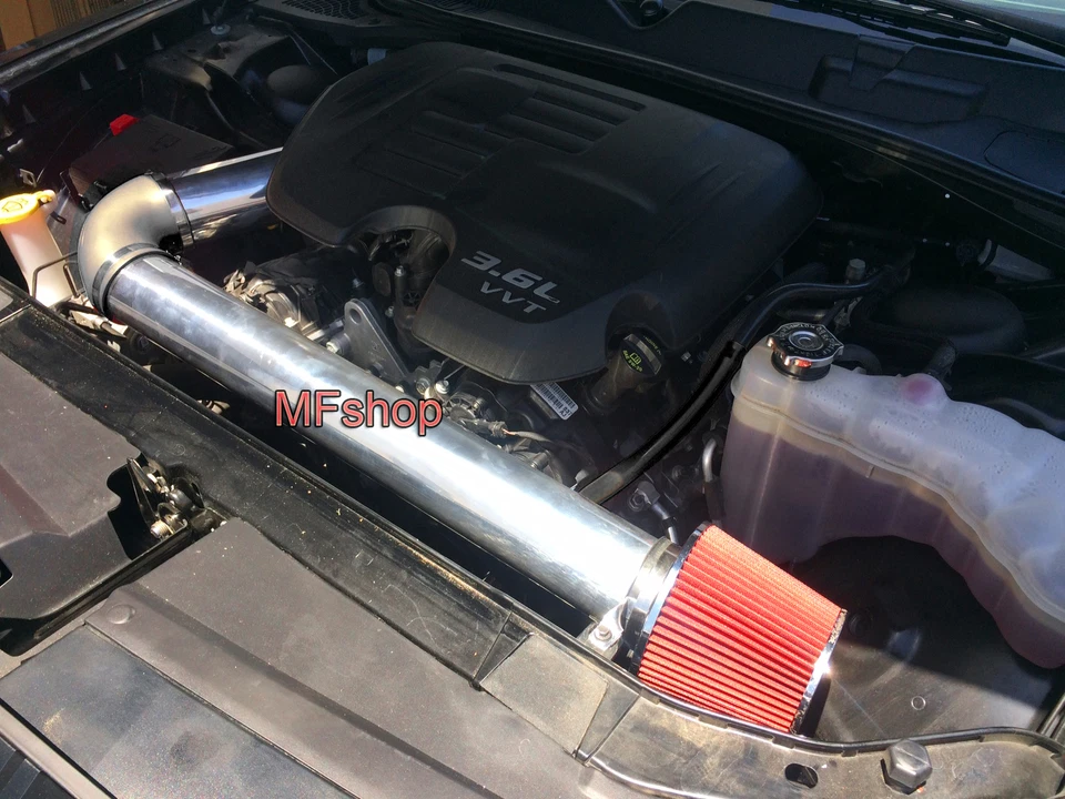 Negro Rojo Para Chrysler 300 2011-2016 2 Piezas 3.6L V6 Kit de admisión de aire frío + Filtro Foto 1 de 1