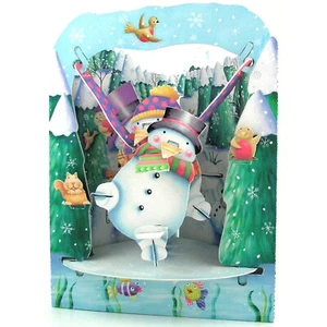 Santoro Christmas 3D Swing Card - Snowman - SC66 - Picture 1 of 1