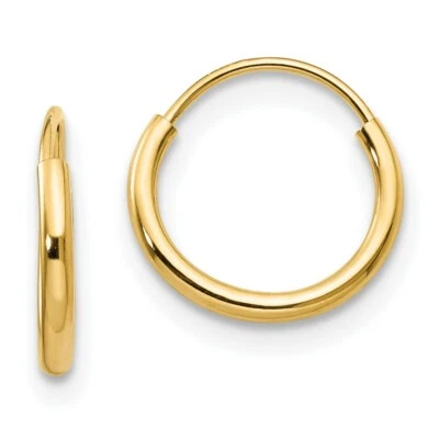 Madi K Kid's  Earrings 14k Yellow Gold  Polished Endless Hoop, 8 mm - Image 1 of 3